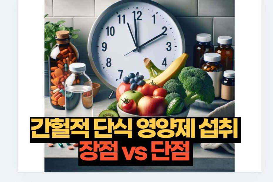 간헐적 단식 영양제 섭취  장점 vs 단점 