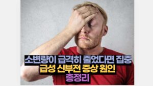 소변량이 급격히 줄었다면 집중 급성 신부전 증상 원인  총정리 