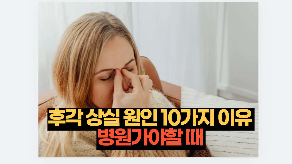 후각 상실 원인 10가지 이유 병원 가야 할 때 | 2026