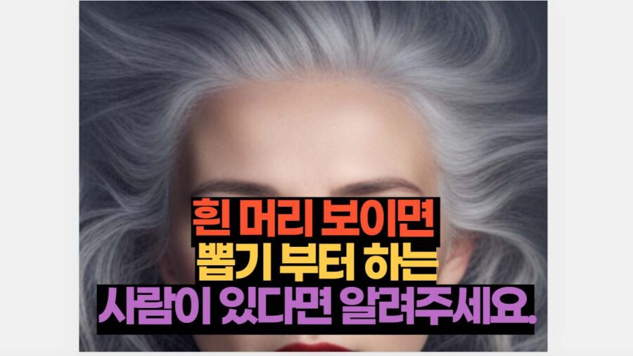 흰 머리 보이면  뽑기 부터 하는 사람이 있다면 알려주세요.